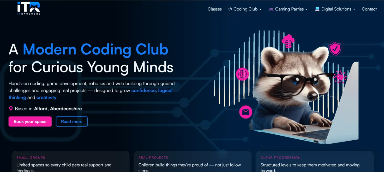 IT Raccoons coding club homepage